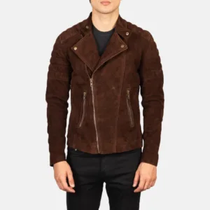 Brown Suede Leather Jacket - 12