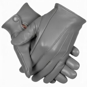 Grey Leather Gloves - 04