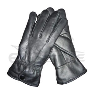 Black Leather Gloves - 07